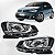 Par Farol Gol G7 2016 2017 2018 2019 2020 Friso Cromado Foco Simples Mascara Negra - Imagem 1
