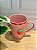 Caneca artesanal rosa com morango - Imagem 1