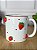 Caneca artesanal branca com morango - Imagem 1