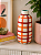 Vaso cerâmica listras laranja - Imagem 1