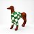 Cachorro sueter xadrez verde cerâmica - Imagem 3