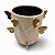 Vaso decorativo cerâmica bege c/ borboletas douradas - Imagem 2