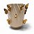 Vaso decorativo cerâmica bege c/ borboletas douradas - Imagem 3