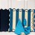 Kit mesa posta americano courino retangular azul (Compre por número lugares) - Imagem 1