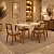 MESA PAPAIA 1,30 C/ VIDRO - MADEIRA/OFF WHITE + (02) JOGO 02 CADEIRAS ENCANTO ORNAE II - MADEIRA/LINHO BEGE - Imagem 1