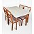 MESA PAPAIA 1,30 C/ VIDRO - MADEIRA/OFF WHITE + (02) JOGO 02 CADEIRAS ENCANTO ORNAE II - MADEIRA/LINHO BEGE - Imagem 2