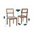 MESA CACAU 1,80 C/ VIDRO - MADEIRA/OFF WHITE + (03) JOGO 02 CADEIRAS ENCANTO ORNAE II - MADEIRA/LINHO BEGE - Imagem 2