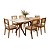 MESA CACAU 1,80 C/ VIDRO - MADEIRA/OFF WHITE + (03) JOGO 02 CADEIRAS ENCANTO ORNAE II - MADEIRA/LINHO BEGE - Imagem 3