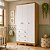 ARMARIO GUTI RETRO 4 PT LISA 4223 - OFF WHITE/AMENDOA - Imagem 7