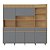 COZINHA 6 PORTAS 3 GAVETAS NESHER REALEZA 220CM 100% MDF - CARVALHO-TITANIO - Imagem 3