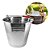 Balde Gelo Garrafas Grande Aço Inox Alça Arco 26x28cm 10 L Cor Cromado - Imagem 5