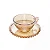 Conjunto de 4 Xícaras de Chá de Cristal com Pires Pearl Âmbar 180ml - Wolff - Imagem 2
