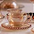 Conjunto de 4 Xícaras de Chá de Cristal com Pires Pearl Âmbar 180ml - Wolff - Imagem 4