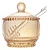 Meleira de Cristal com Colher Pearl ÂMBAR 10cm x 10cm x 11,5cm - Wolff - Imagem 1