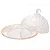 Queijeira de Cristal Martelado com Tampa e Fio de Ouro Petra 19,5cm x 13cm - LYOR - Imagem 2