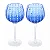 Conjunto 2 Taças para Vinho de Vidro Orquídea Azul 450ml - WOLFF - Imagem 1