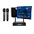 MICROFONE SEM FIO DYLAN DW 902 POWER UHF DUPLO DE MAO 2 BASTOES RECARREGAVEL TIPO C - Imagem 1