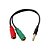 CABO ADAPTADOR  P3 MACHO X 2 P2 FEMEA MICROFONE E FONE CHIP SCE 018-6045 - Imagem 1