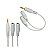 CABO DUPLICADOR Y P2 PARA 2 FONES 1 P2 MACHO X 2 P2 FEMEA - Imagem 1