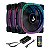 KIT COOLER GABINETE RISE MODE AURA PRO BLACK 3X FAN 120MM ARGB PRETO - Imagem 1