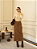Saia Midi Suede Com Detalhe Recortes - Imagem 1