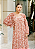 Vestido Franzido de Chiffon Com Fios Dourados - Imagem 1
