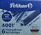 Tinta Pelikan 4001 - Azul Royal Lavável -  com 6 Cartuchos - Imagem 2