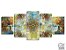 Quadros Decorativos 5 Telas Mandala Colorido - Imagem 1