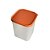 Pote Modular Oval 5,5 Litros - Transparente Tampa Laranja - Imagem 1