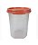 Pote Modular Redondo 440ml - Transparente Tampa Laranja - Imagem 1
