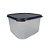 Pote Modular Quadrado 2,6 Litros - Transparente Tampa Preto Cosmo - Imagem 1