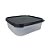 Pote Modular Quadrado 1,2 Litros - Transparente Tampa Preto Cosmo - Imagem 1