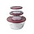 Tupperware Kit Tigelas Clear - Transparente Tampa Merlot - Imagem 1