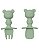 Kit Talheres Ursinho Em Silicone Buba Verde - Imagem 1