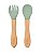 Kit Talheres Em Silicone e Bambu Buba - Verde - Imagem 1