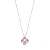 Colar Trevo Madrepérola e Zircônia Rosa Dupla Face Prata 925 Legítima - Imagem 1
