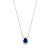 Colar Gota Zircônia Azul Escuro Borda Cravejada Prata 925 Legítima - Imagem 1