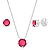 Conjunto Redondo Galeria Zircônia Rosa Prata 925 Legítima - Imagem 1