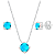 Conjunto Redondo Galeria Zircônia Azul Claro Prata 925 Legítima - Imagem 1