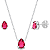 Conjunto Gota Galeria Zircônia Rosa Prata 925 Legítima - Imagem 1
