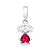 Berloque Pingente Menina com Zircônia Rosa Prata 925 Legítima - Imagem 1