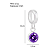 Berloque Ponto de Luz Zircônia Roxo 5mm Prata 925 Legítima - Imagem 3