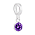 Berloque Ponto de Luz Zircônia Roxo 5mm Prata 925 Legítima - Imagem 1