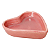 Mini Porta Joia Prato Coração Rosa Porcelana 9 x 8,5 x 2 cm - Imagem 2