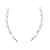 Brinco Ear Cuff Seis Corações Prata 925 Legítima - Imagem 1
