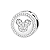 Berloque Separador Redondo Ratinho e Ratinha Zircônia Prata 925 Legítima - Imagem 1