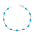 Pulseira Feminina Navete Zircônia Azul Claro Prata 925 Legítima - Imagem 1