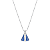 Colar N. S. Aparecida Cravejado Zircônia Azul Prata 925 Legítima - Imagem 1