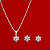 Conjunto Floco de Neve Cor Crista Cravejado em Prata 925 - Imagem 1