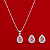 Conjunto Gota Rosa Cravejada em Prata 925 - Imagem 1